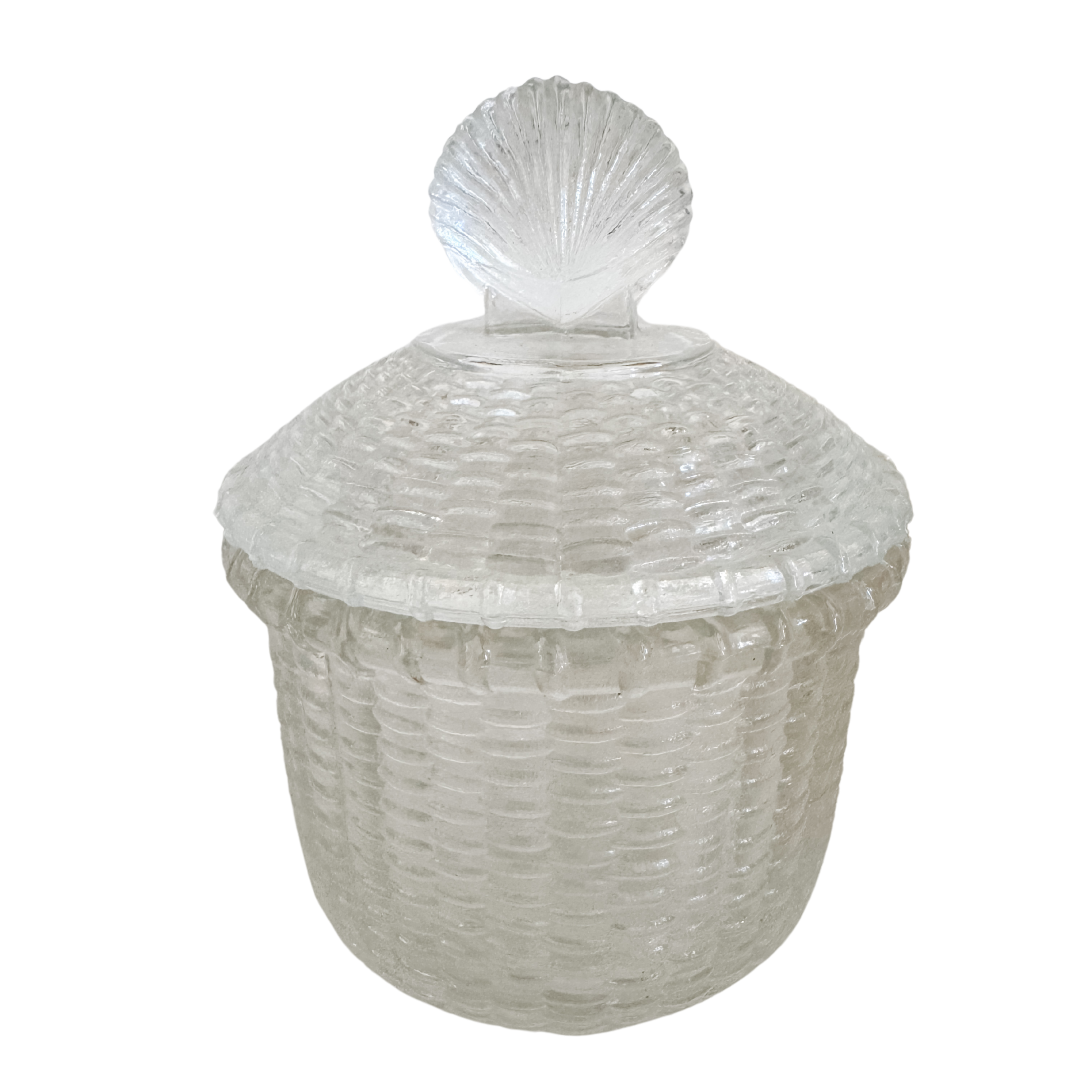 Glass Nantucket Basket Candy Dish