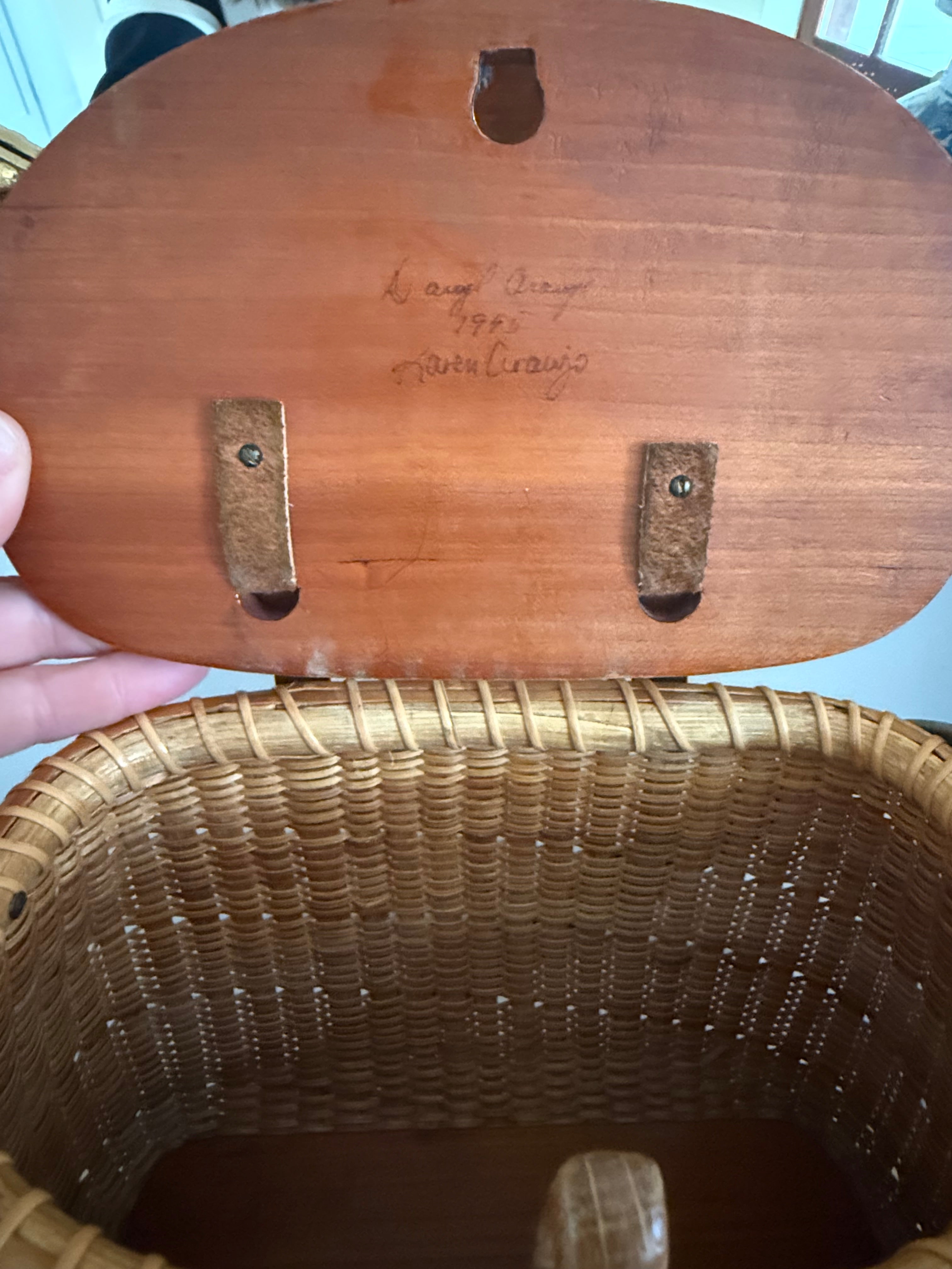 Vintage Nantucket Basket Creel Purse - signed