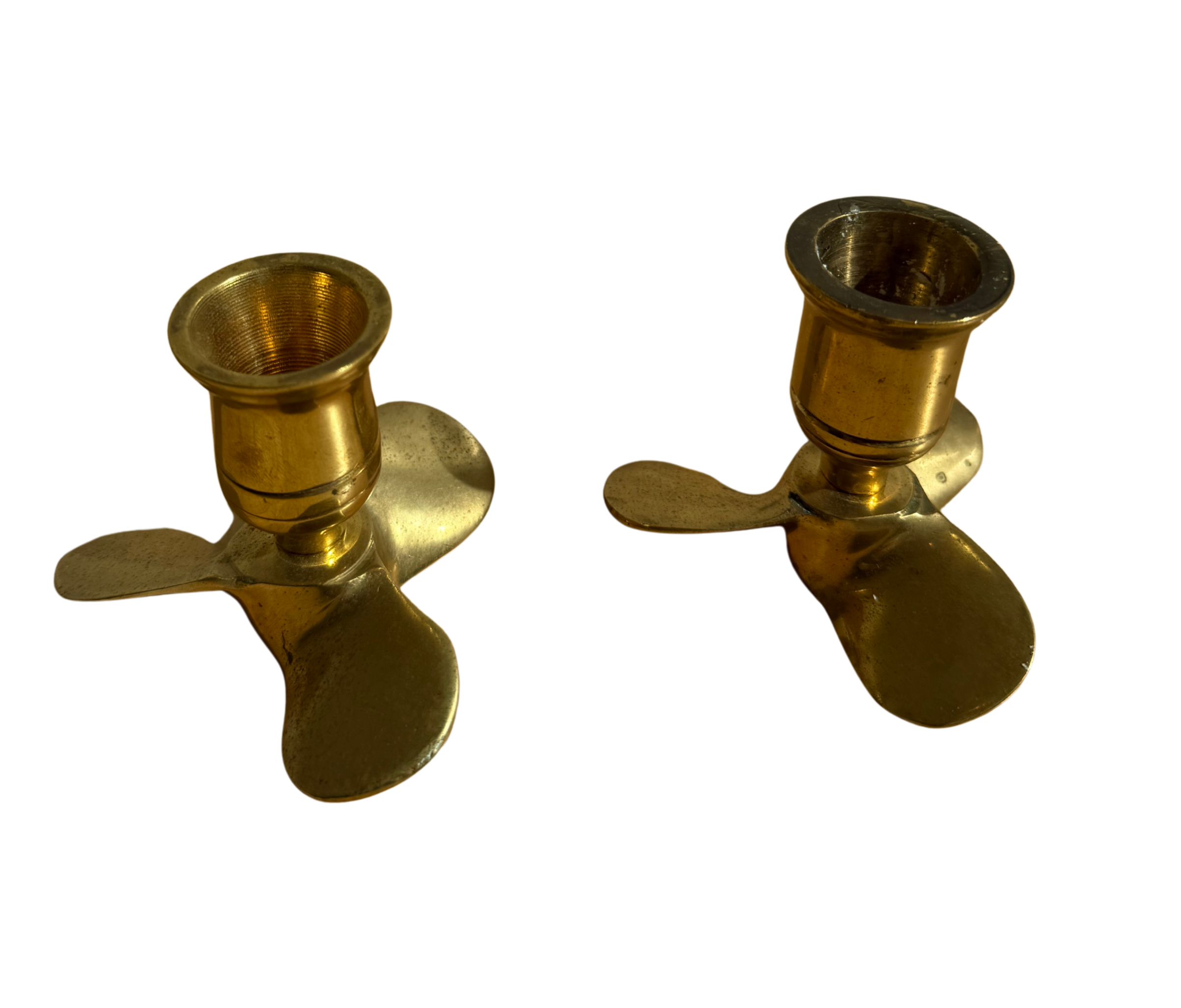 Brass Propeller Candle Holders