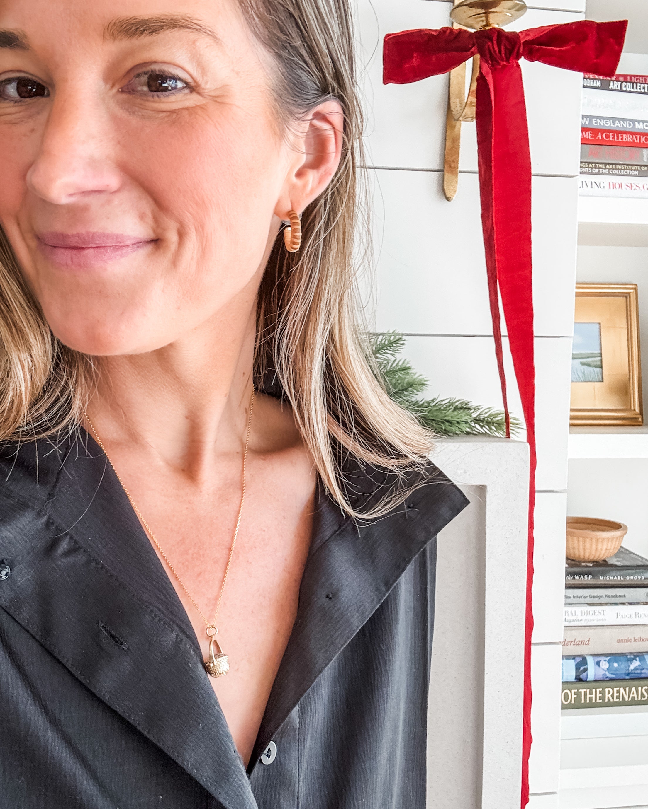 14 kt gold and diamond Nantucket Basket Pendant Necklace