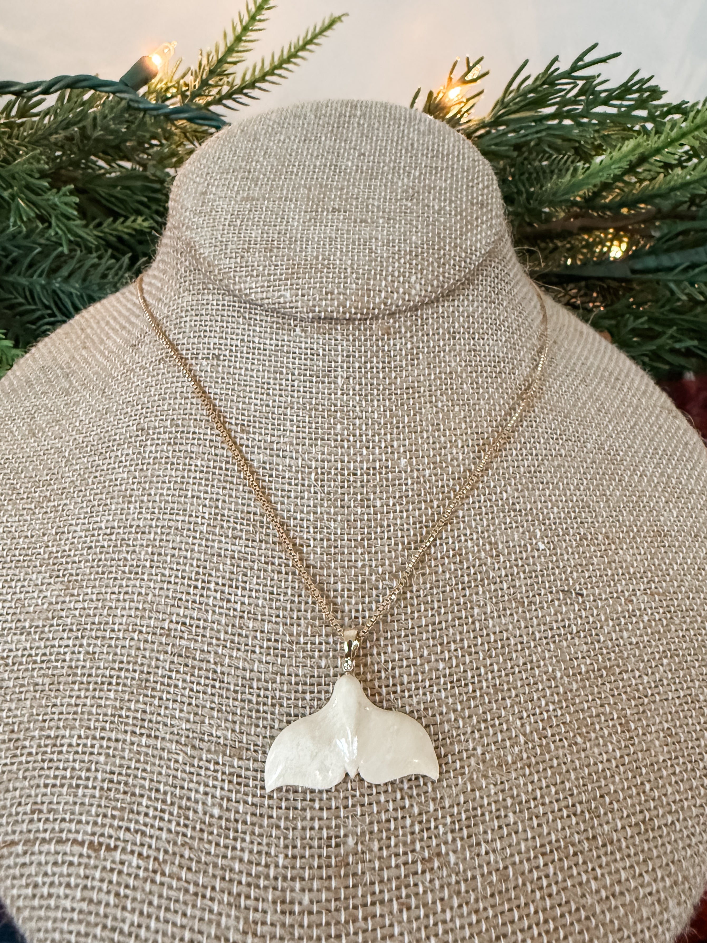 Diamond Whale Tail Pendant: Medium