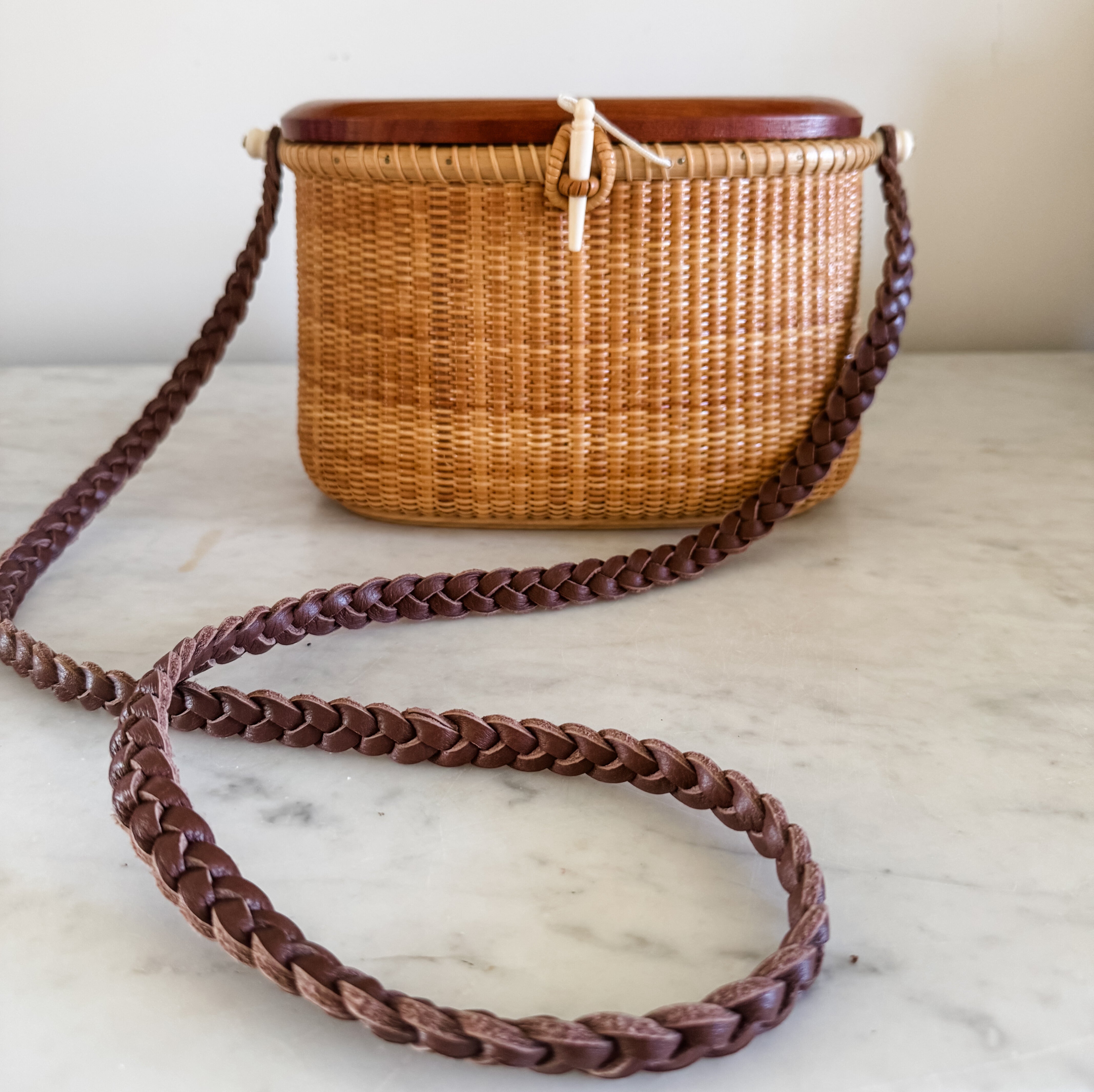 Vintage Nantucket Basket Creel Purse