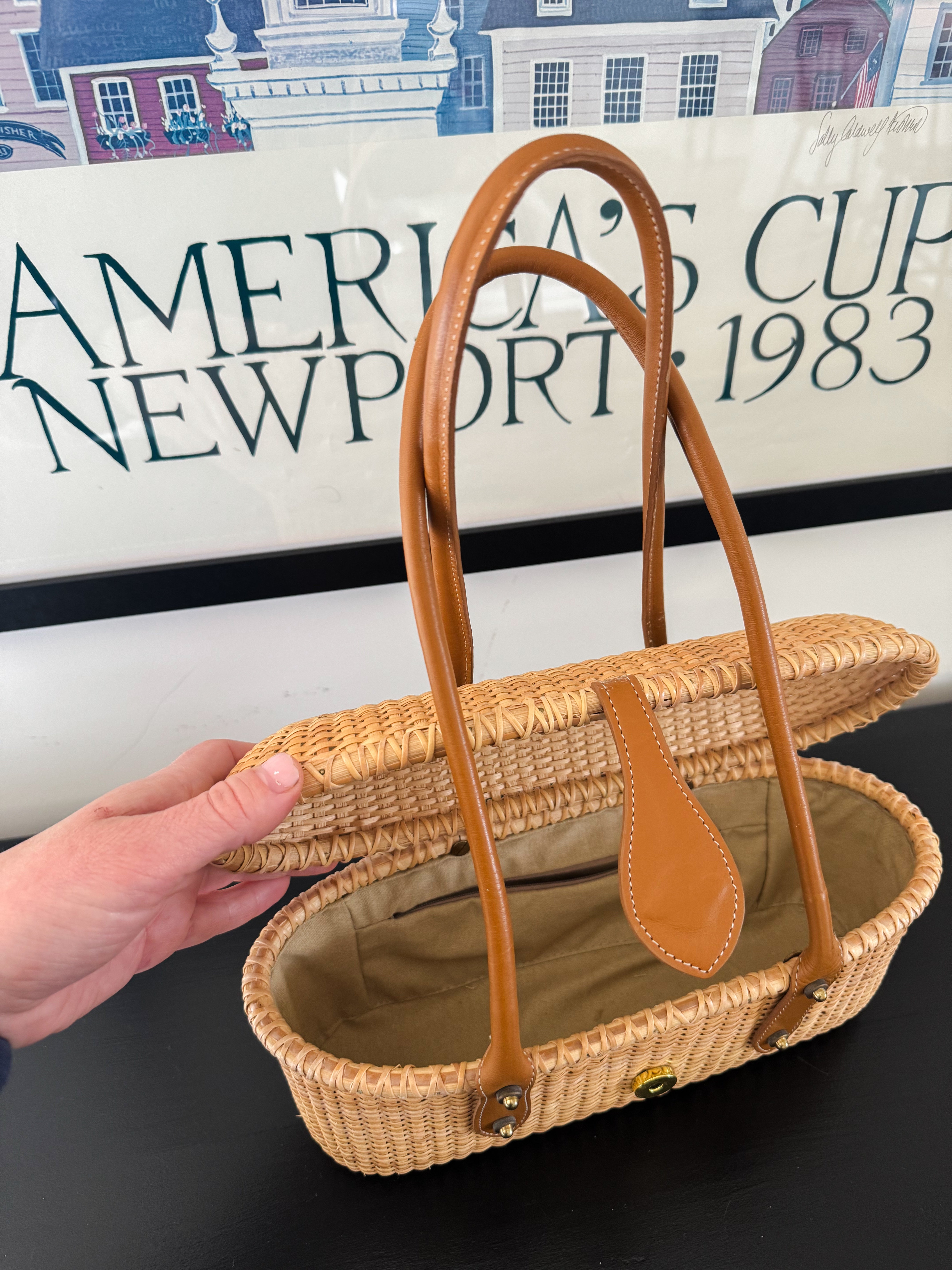 Vintage "Peggy Fisher" Nantucket Basket Tote