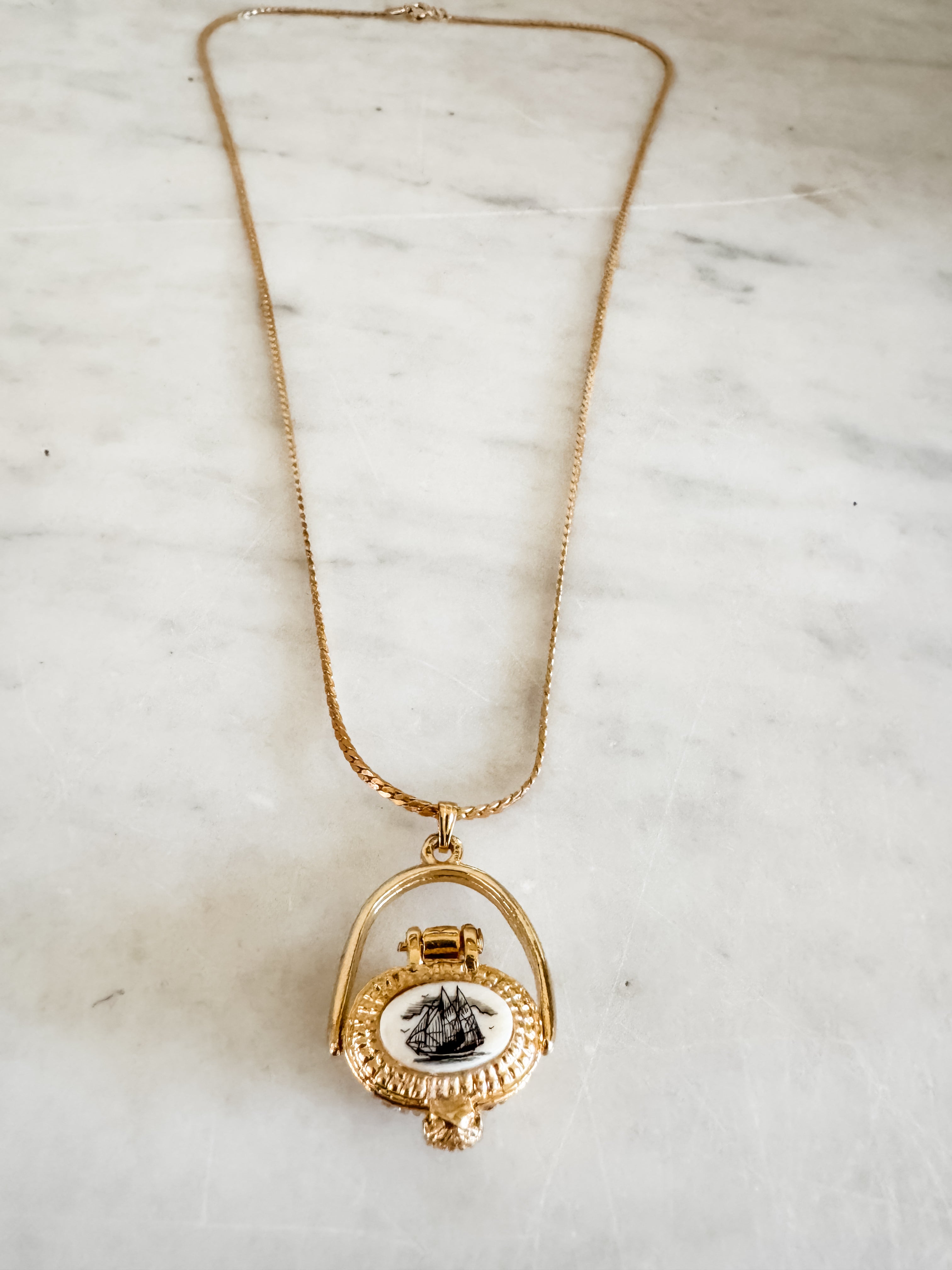 Vintage Nantucket Basket Pendant Necklace