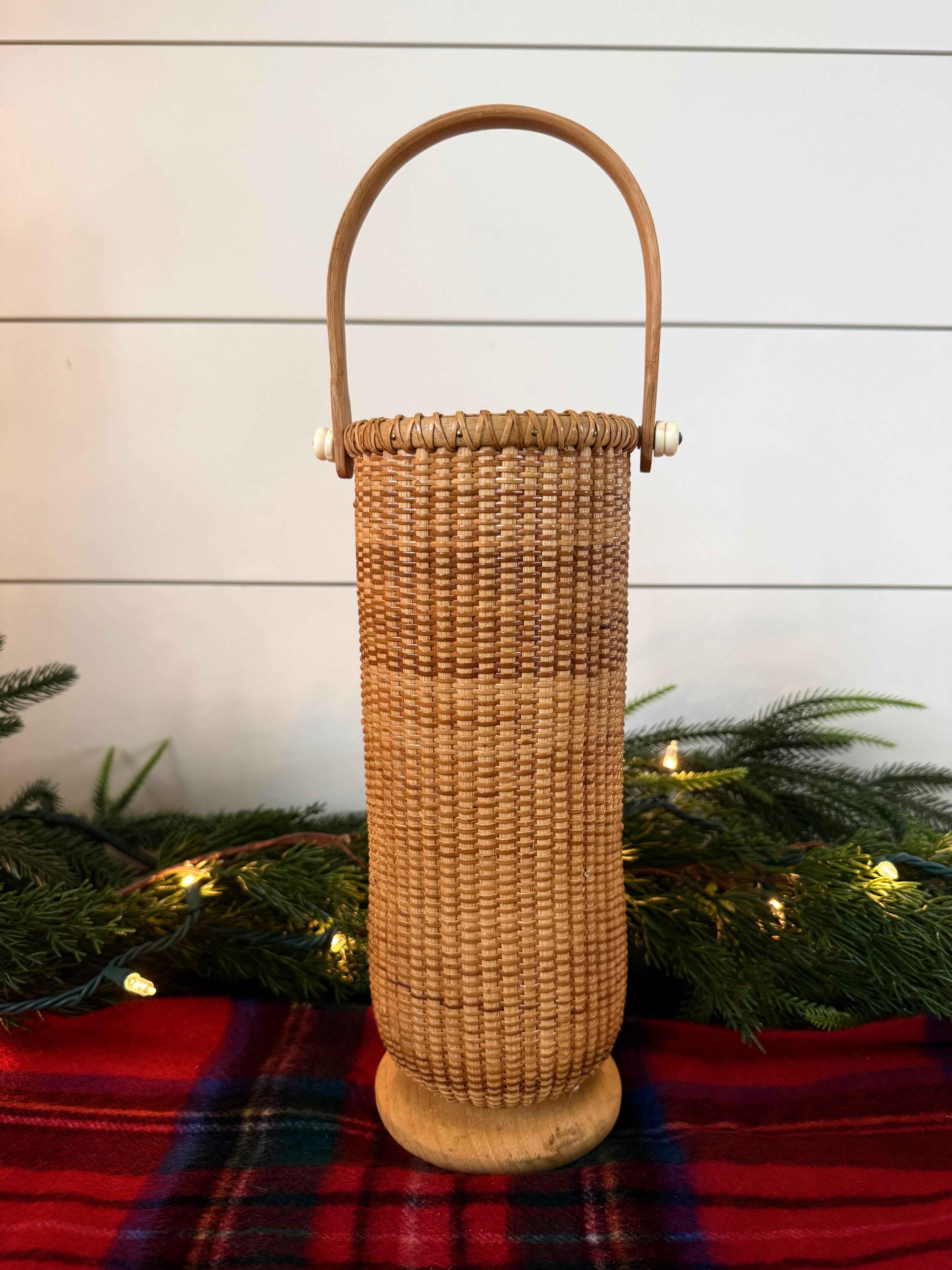 Tall Nantucket Basket Wine Holder / Vase