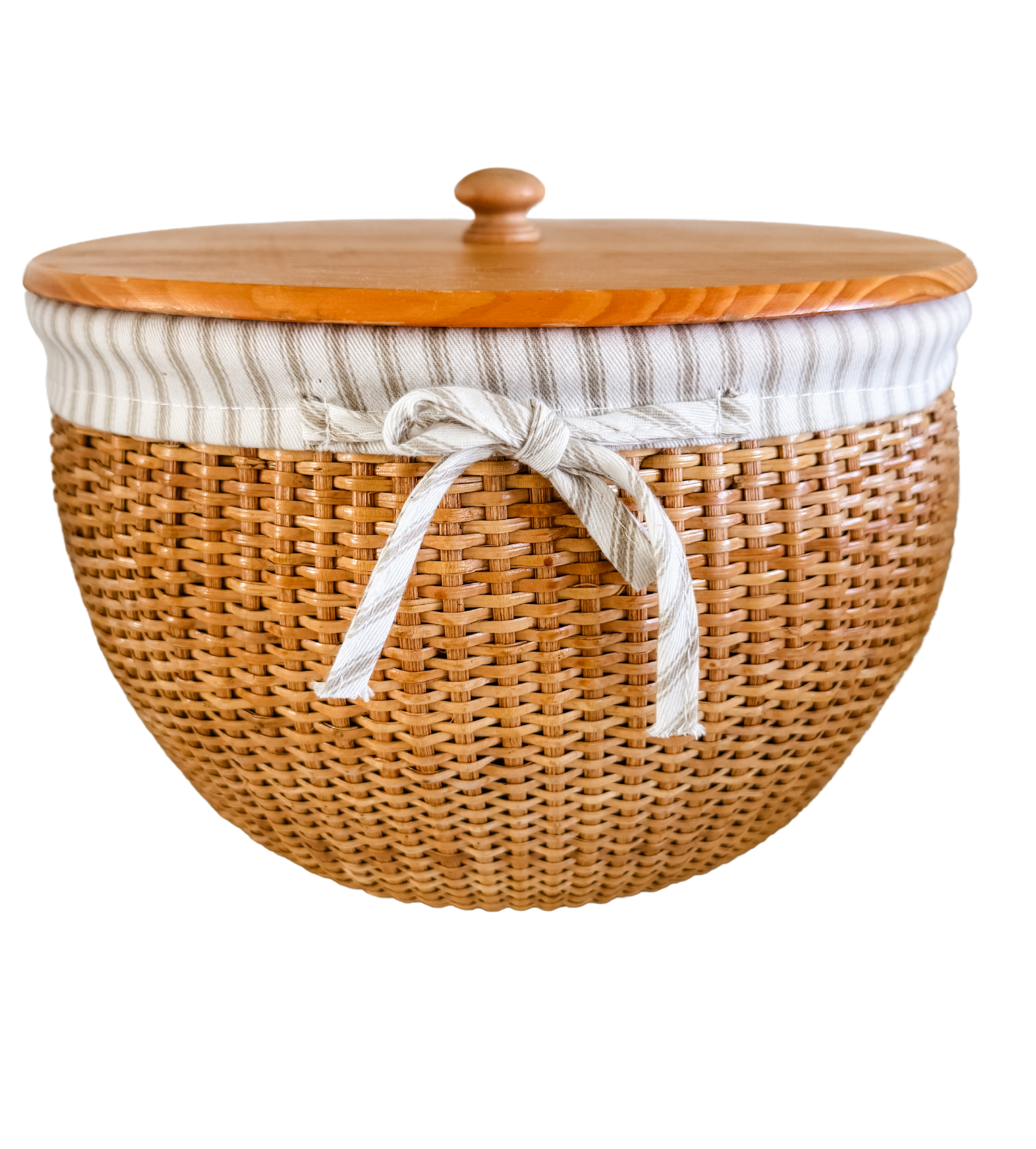 Vintage Round Lidded Nantucket Basket