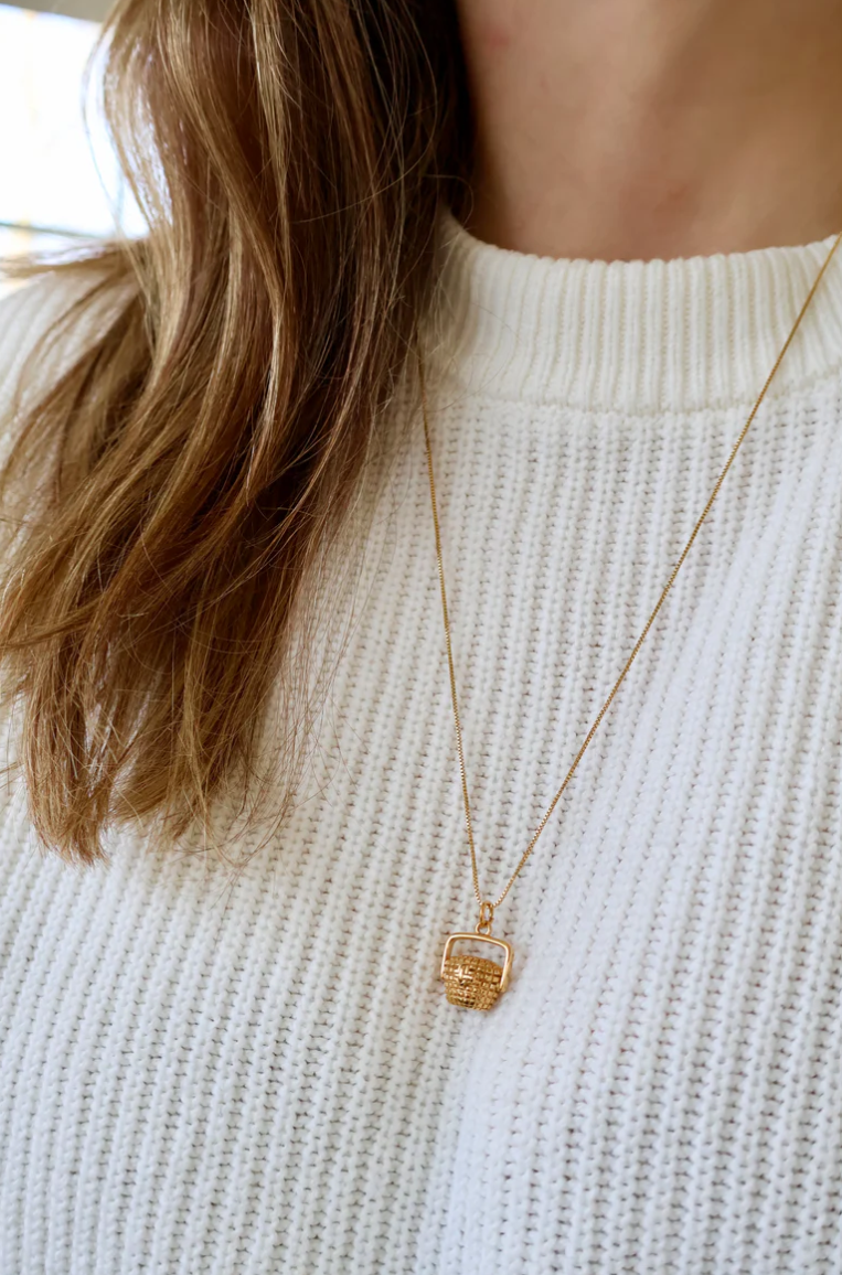 Nantucket Basket Charm Necklace