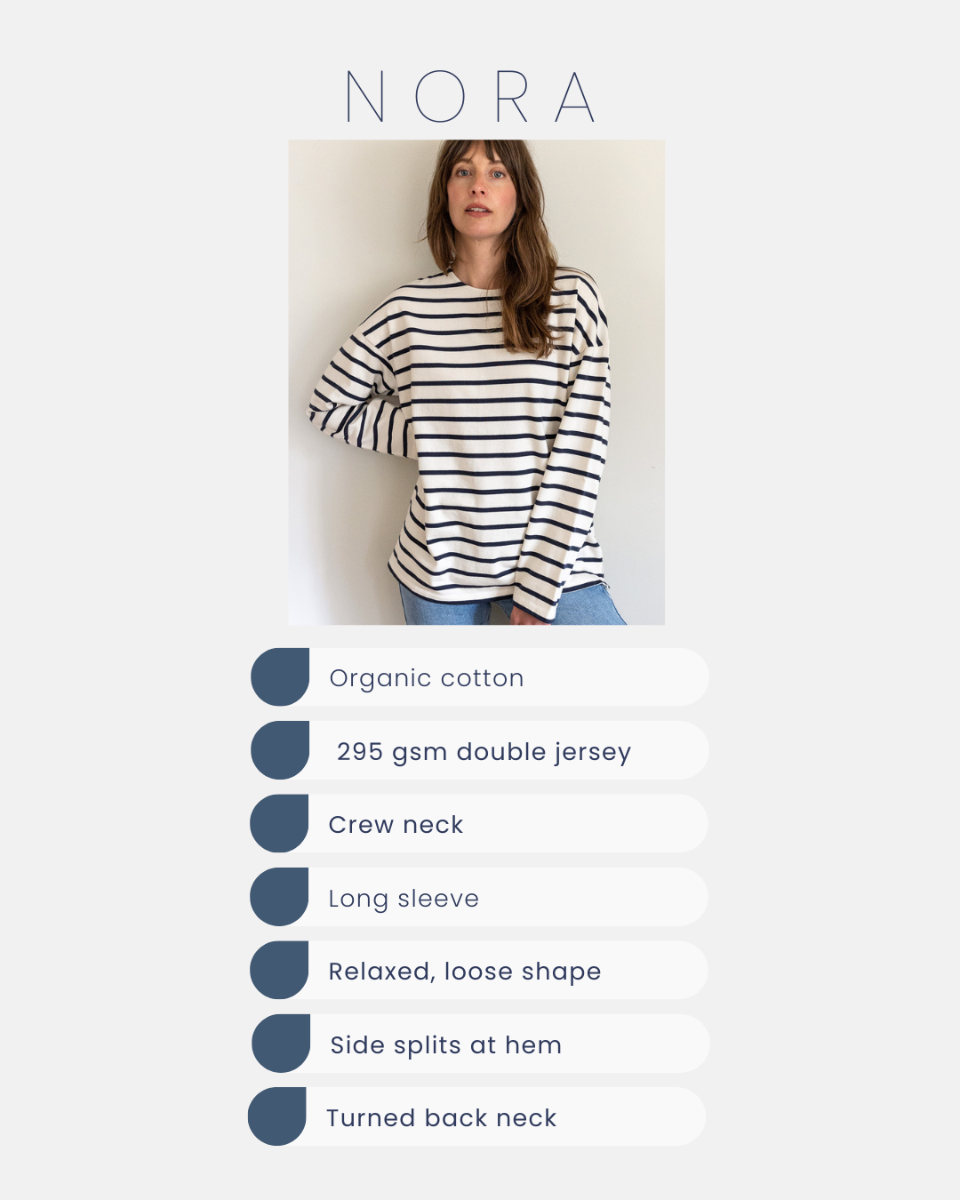 Organic Cotton Ecru/Navy Heavyweight Breton Top