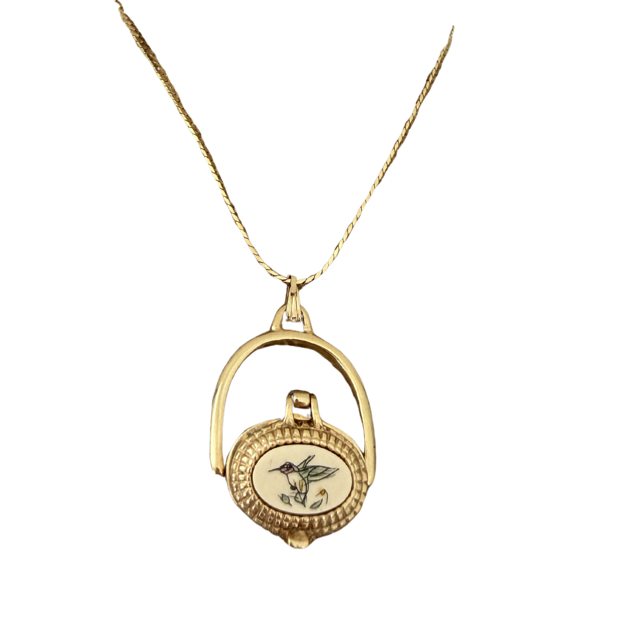 Vintage Nantucket Basket Pendant Necklace