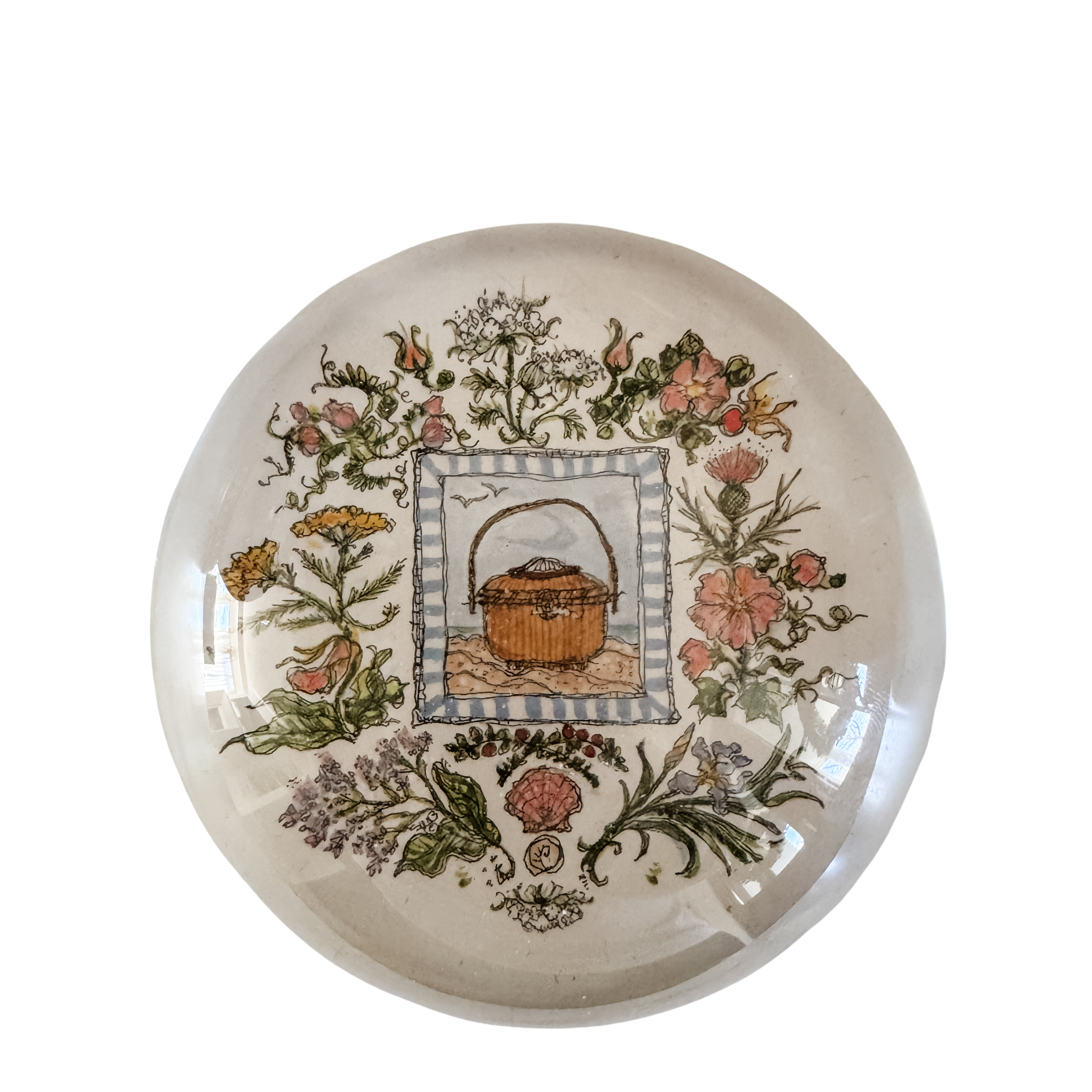 Basket & Flowers Paperweight