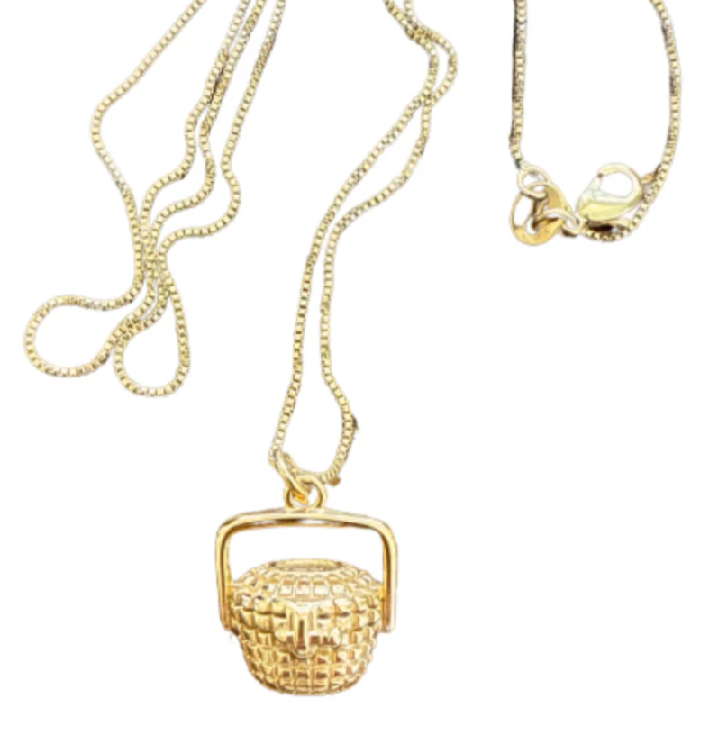 Nantucket Basket Charm Necklace