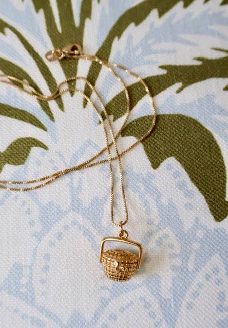 Nantucket Basket Charm Necklace