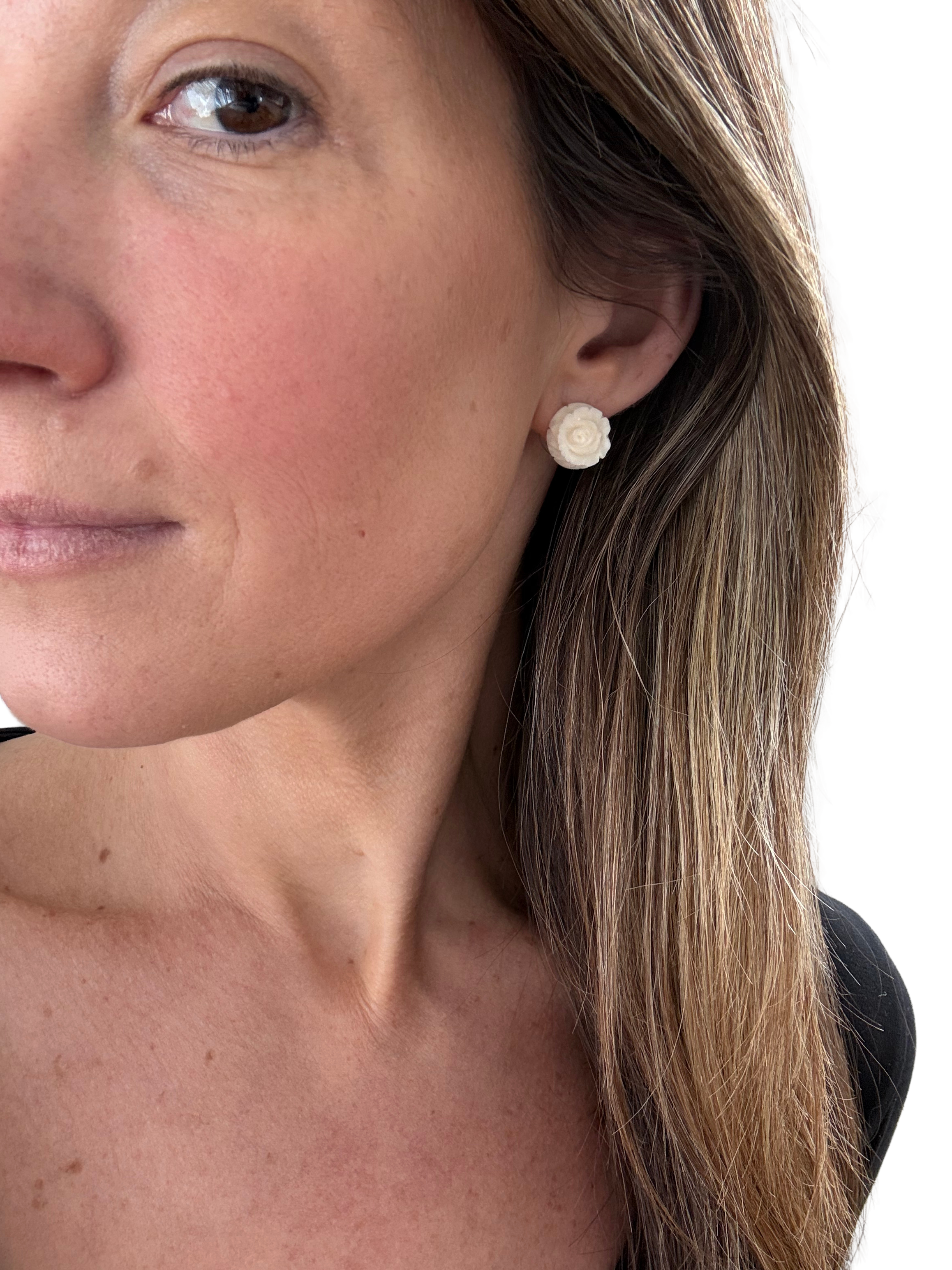 Ivory Rose Earrings
