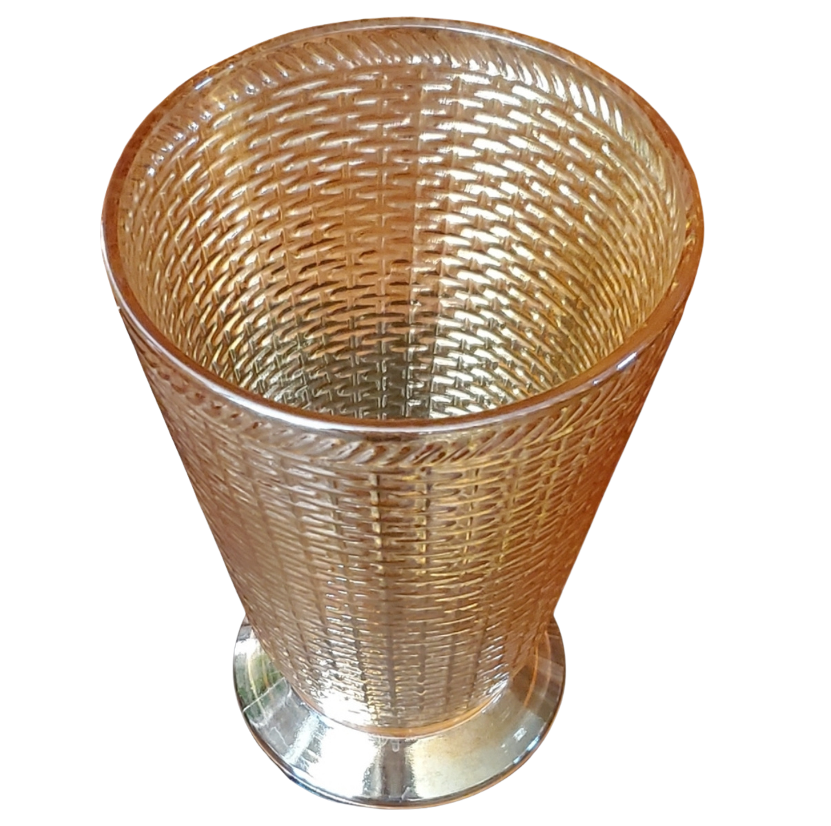 Basketweave Glass Vase