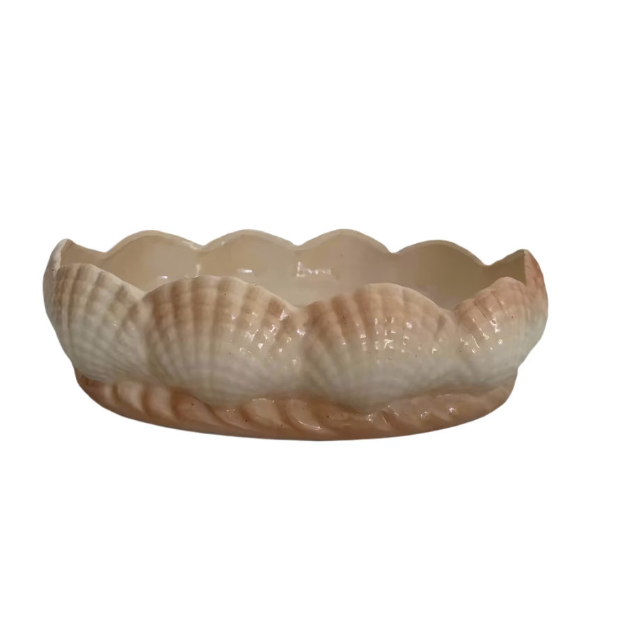 vintage porcelain shell bowl / planter