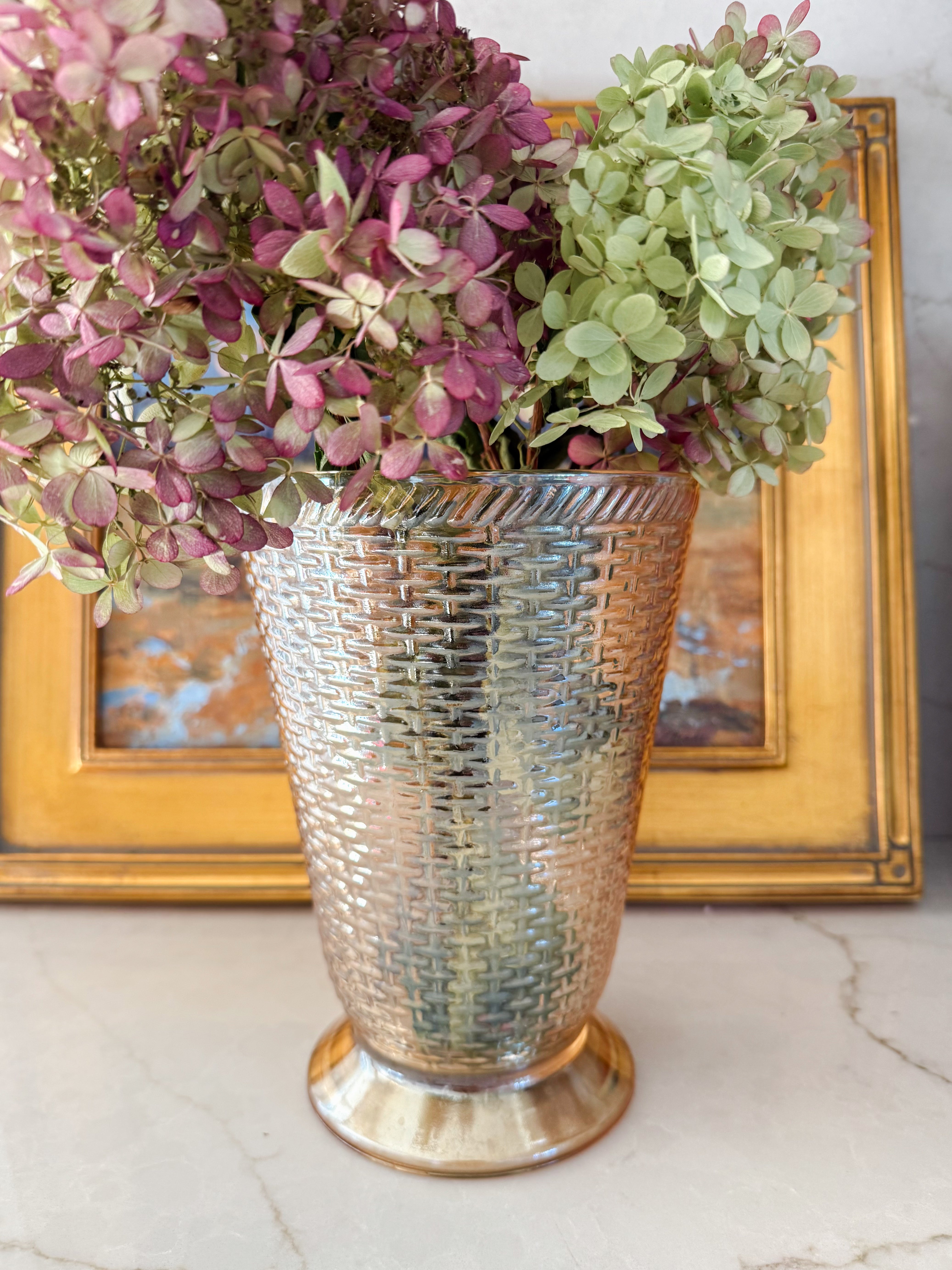 Basketweave Glass Vase