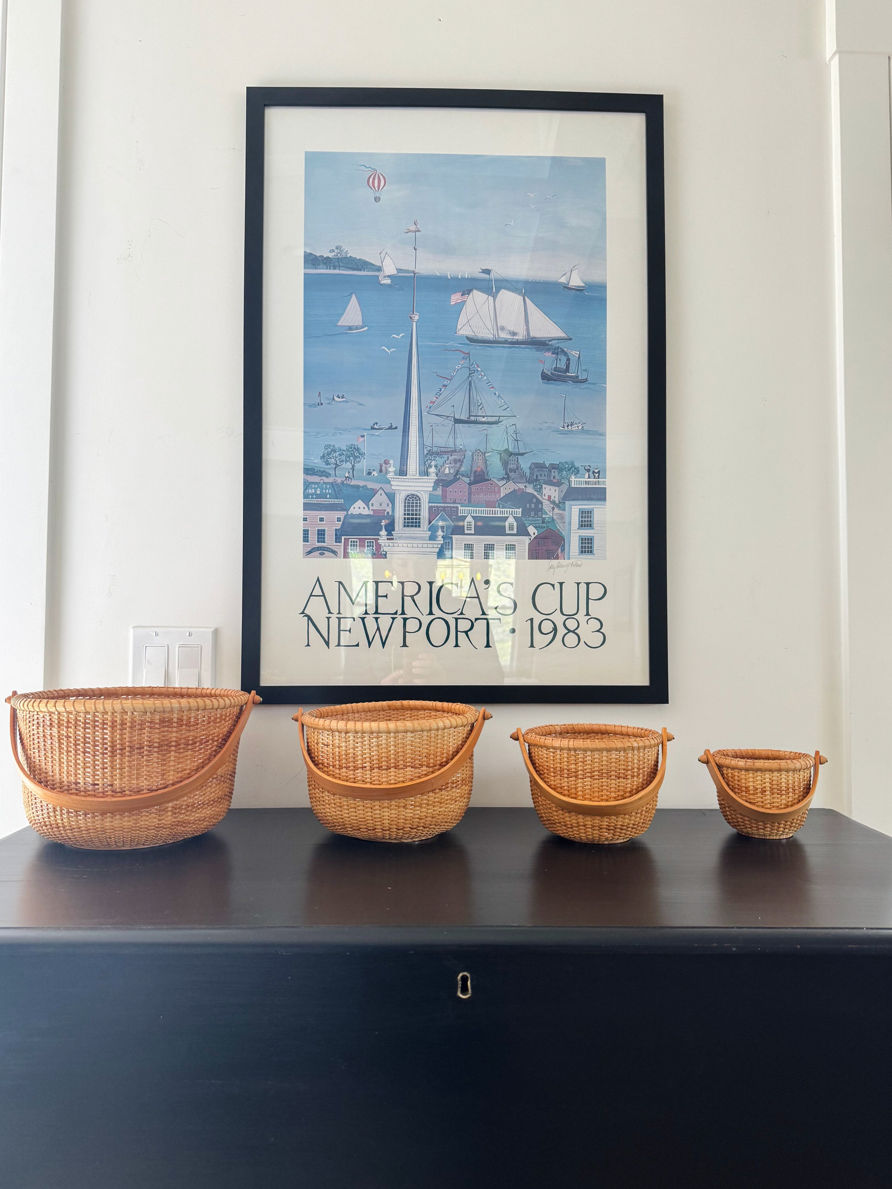 Set of Four Nested Vintage Baskets