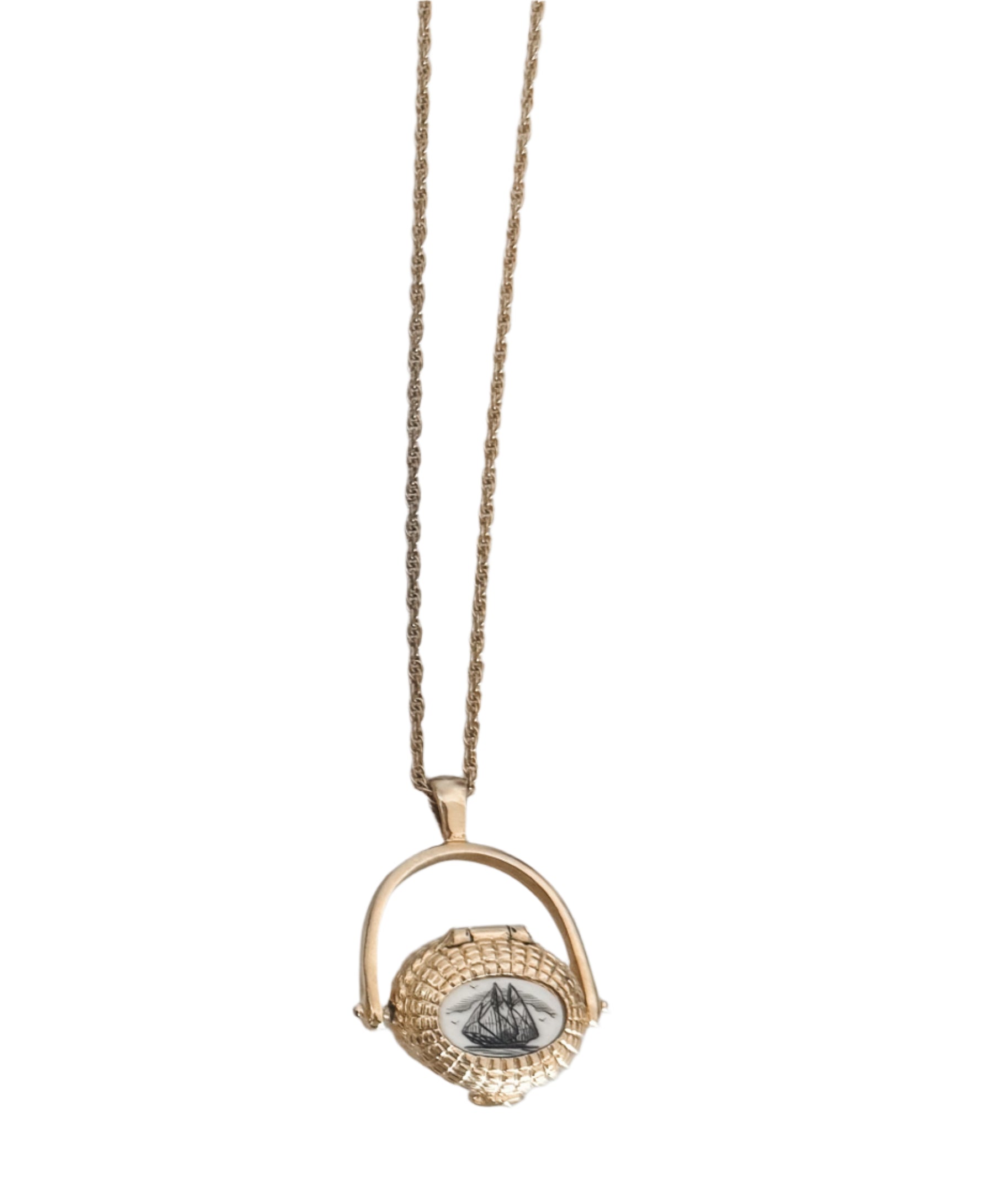 Vintage Nantucket Basket Pendant Necklace