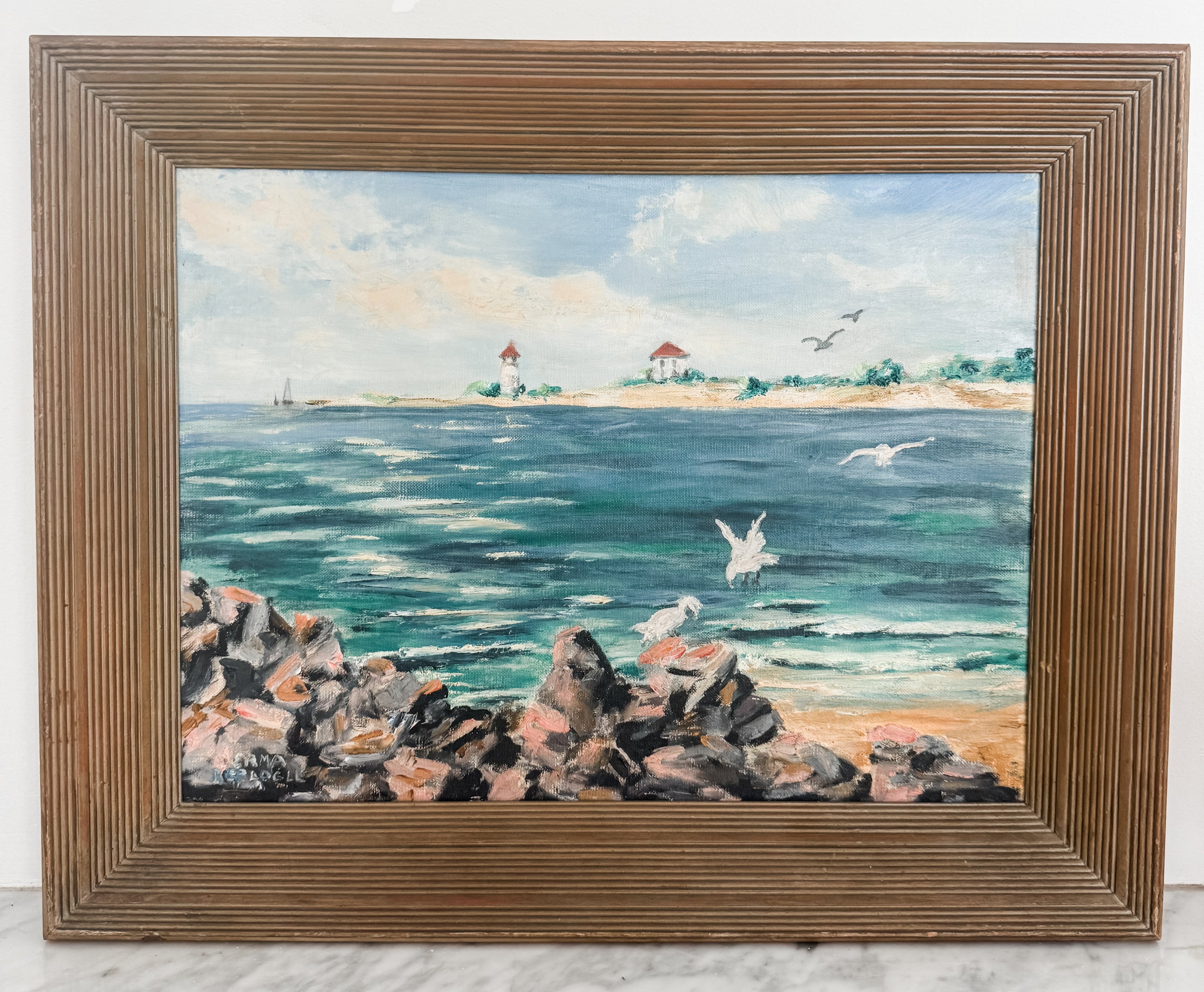 Original Seaside Painting, signed
