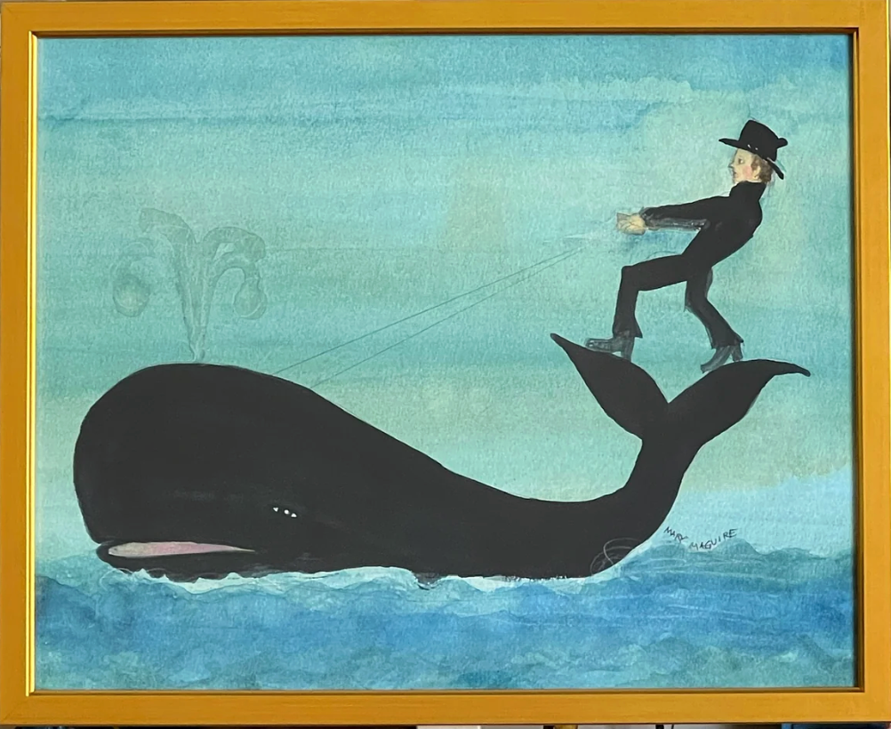 Framed Mary McGuire Nantucket Sleighride