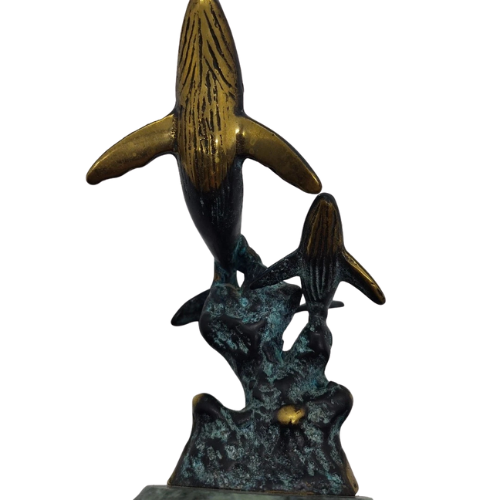 Mother and Calf Humpback Whale Sculpture